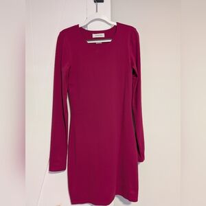 Aritzia Babaton Fushia Long Sleeve Contour Dress XS Like New